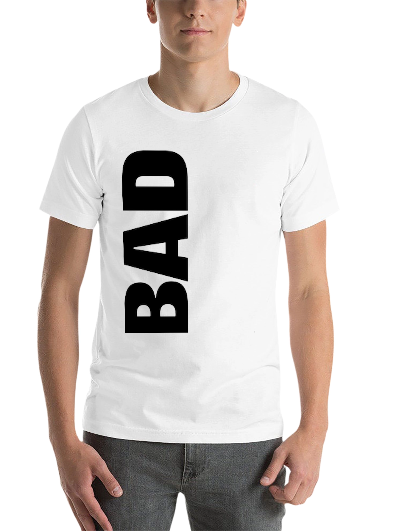Black Black "BAD" Graphic Tee - Trendy Casual Wear view 14
