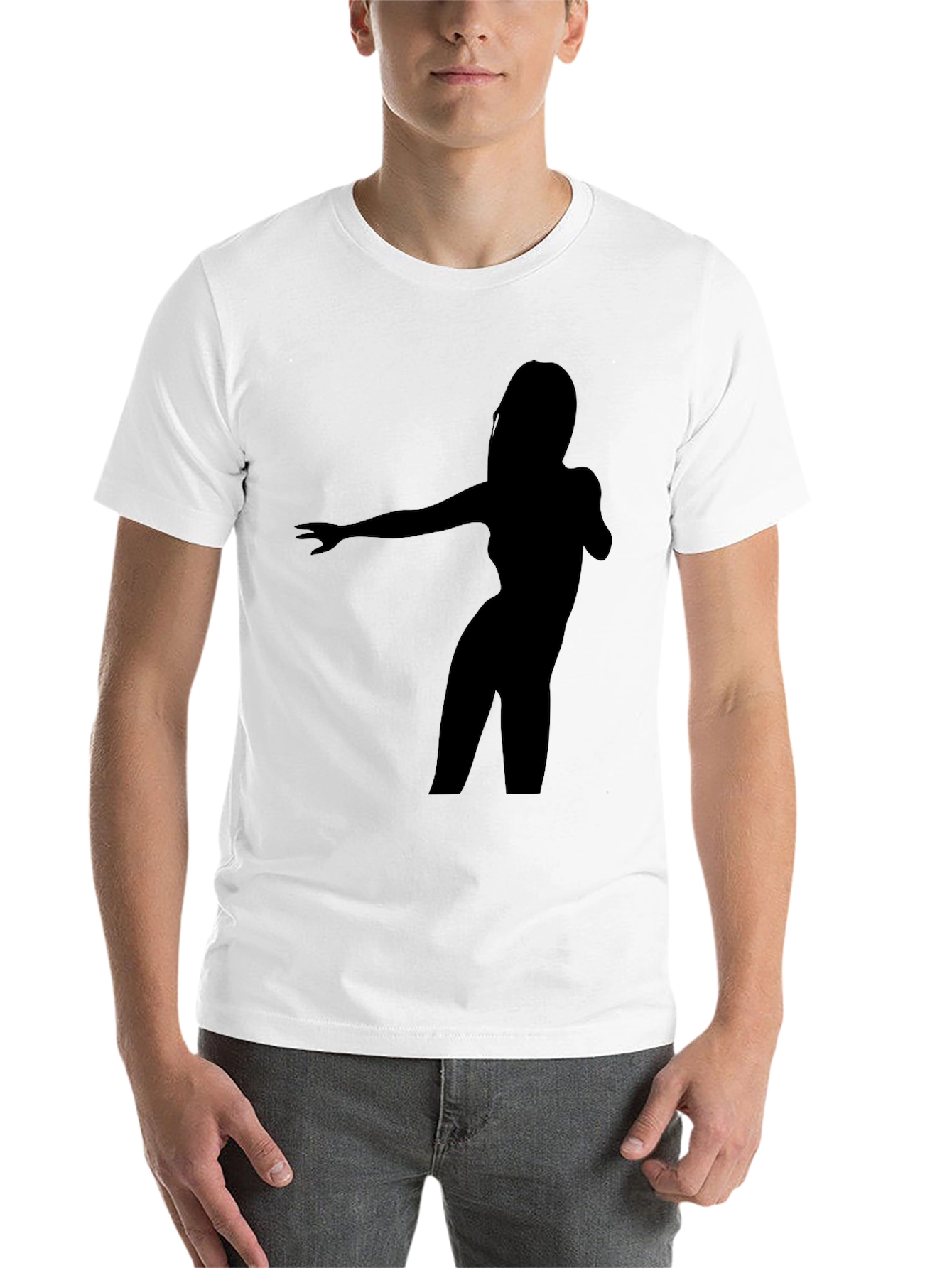 Black Silhouette Dancer Graphic Tee - Black Cotton Blend view 14