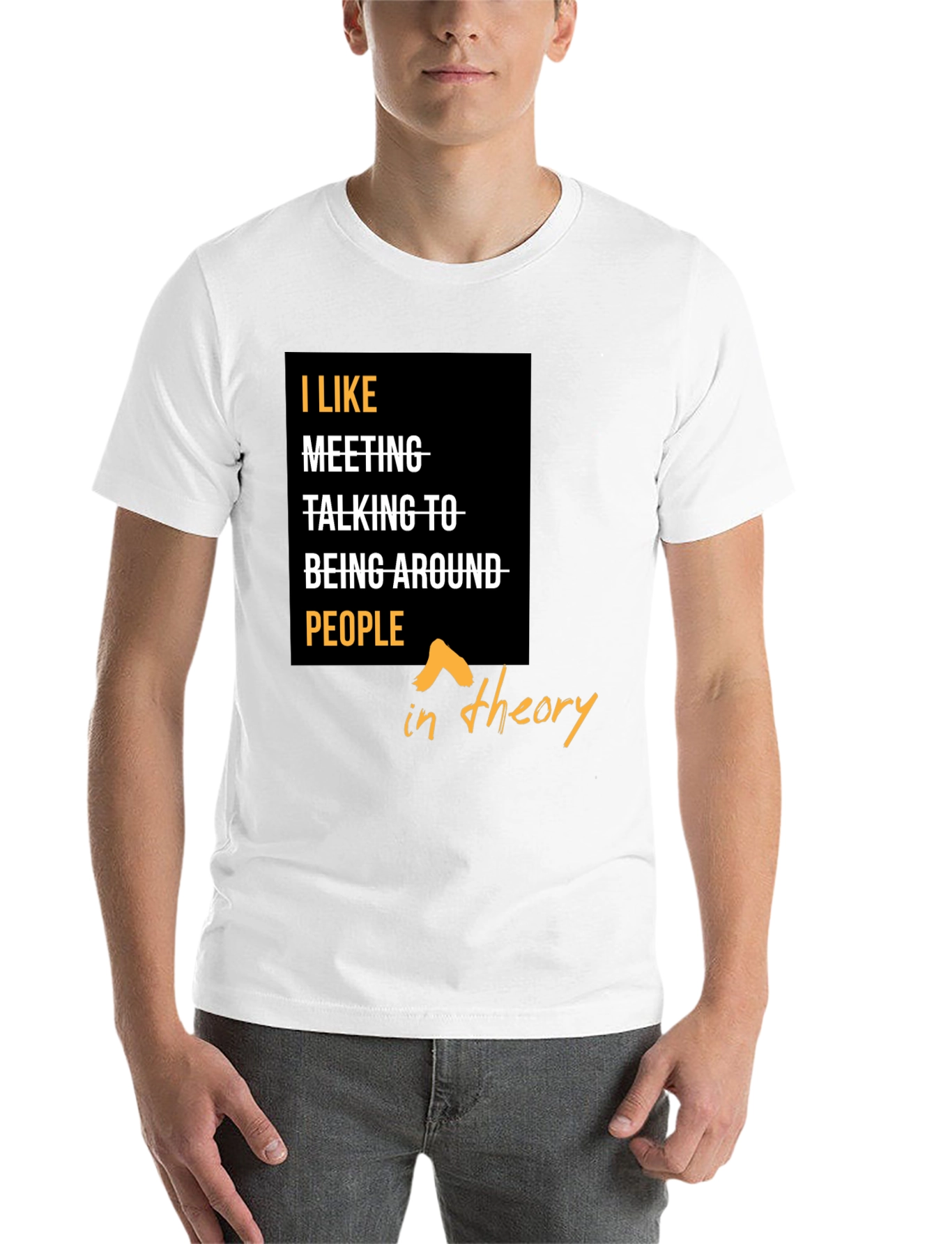 Black I Like People In Theory Graphic T-Shirt view 14