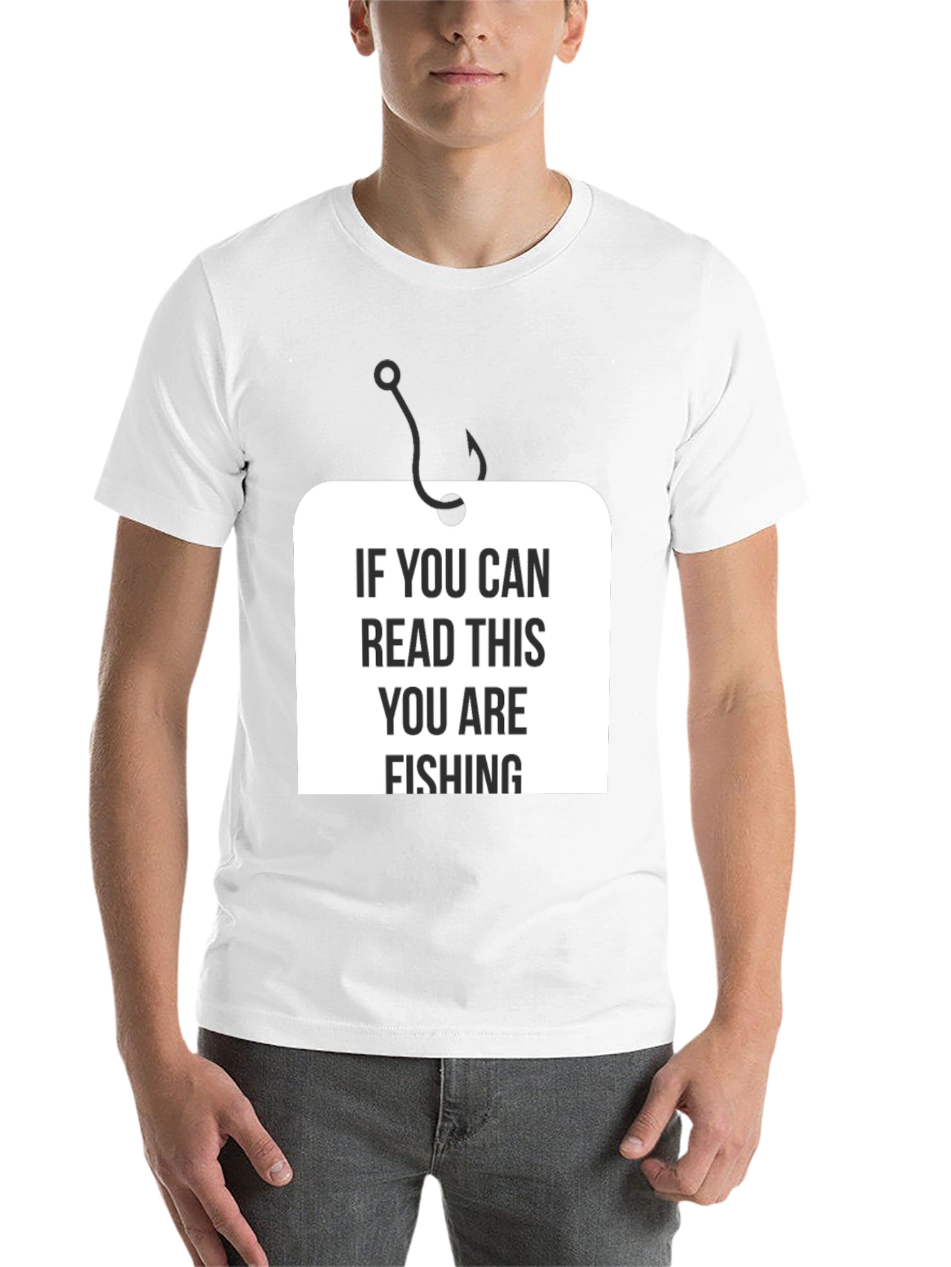 Black Funny Fishing T-Shirt - "If You Can Read This You Are Fishing" view 14