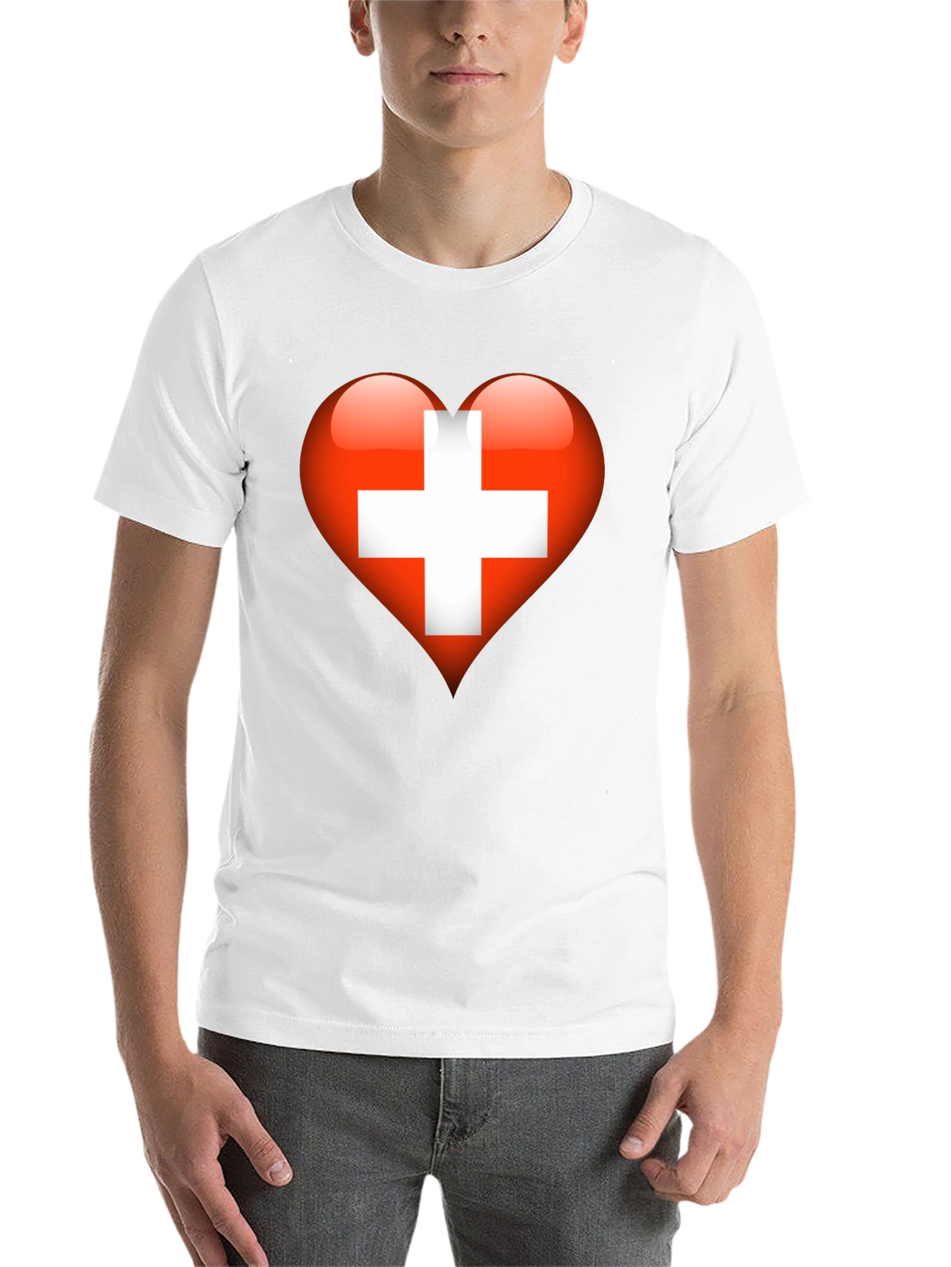 Black Swiss Heart T-Shirt - Show Your Love! view 14