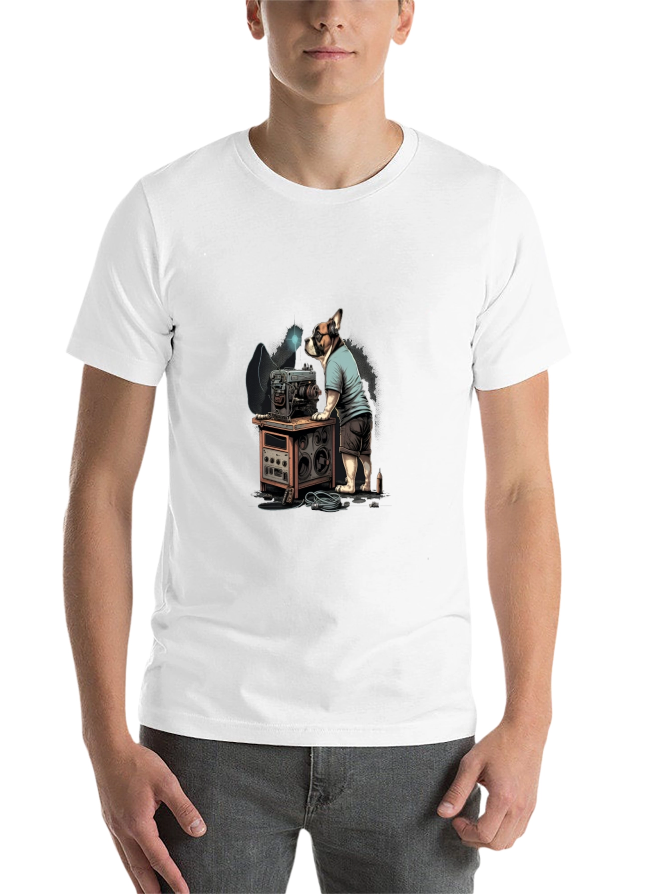Black Dog Repairing Machine Graphic Tee view 14