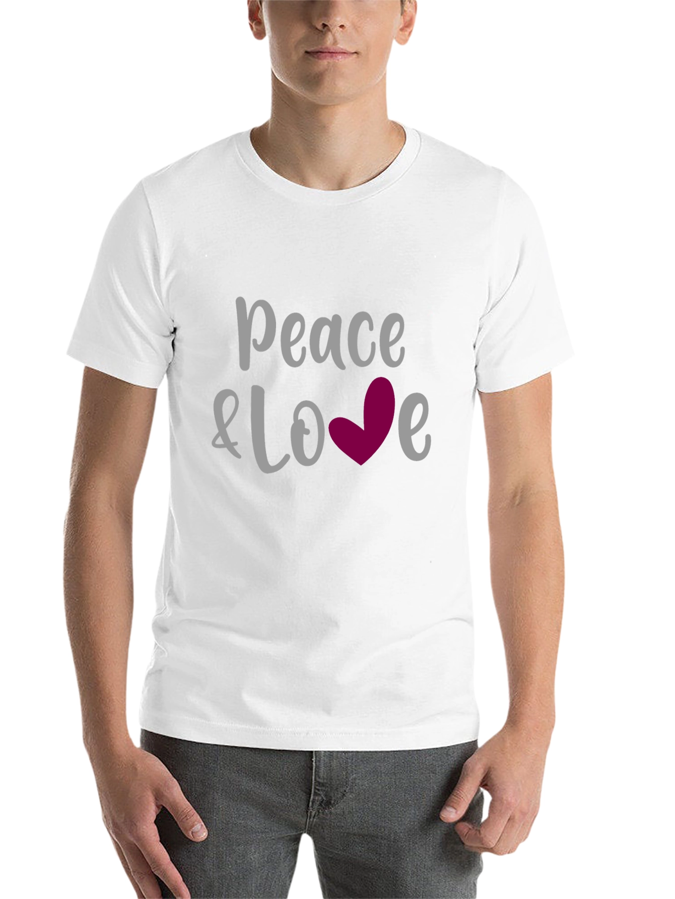 Black Peace & Love Graphic Tee - Soft Cotton Blend view 14
