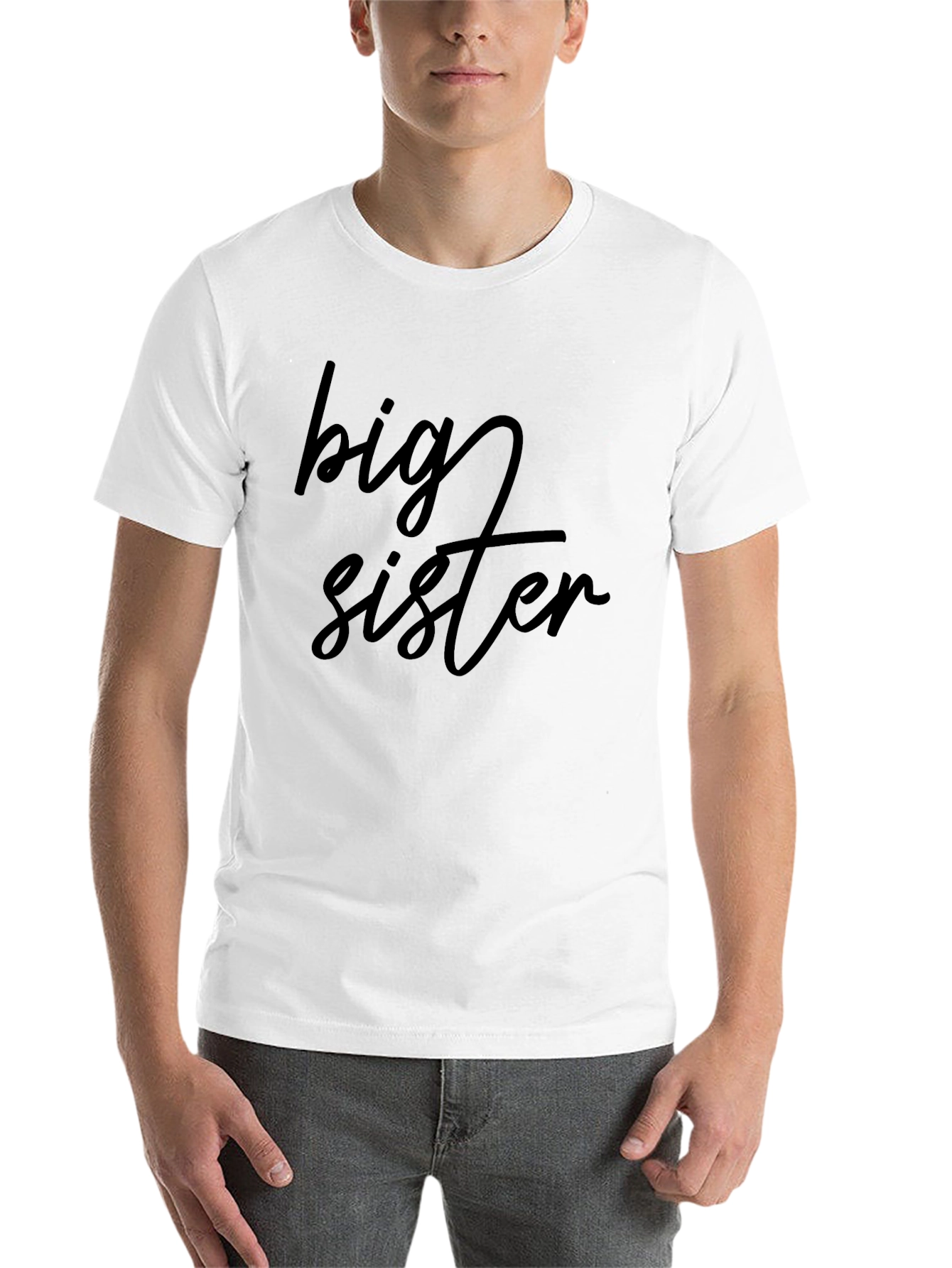 Black Big Sister Tee - Cute Family Matching T-Shirt view 14