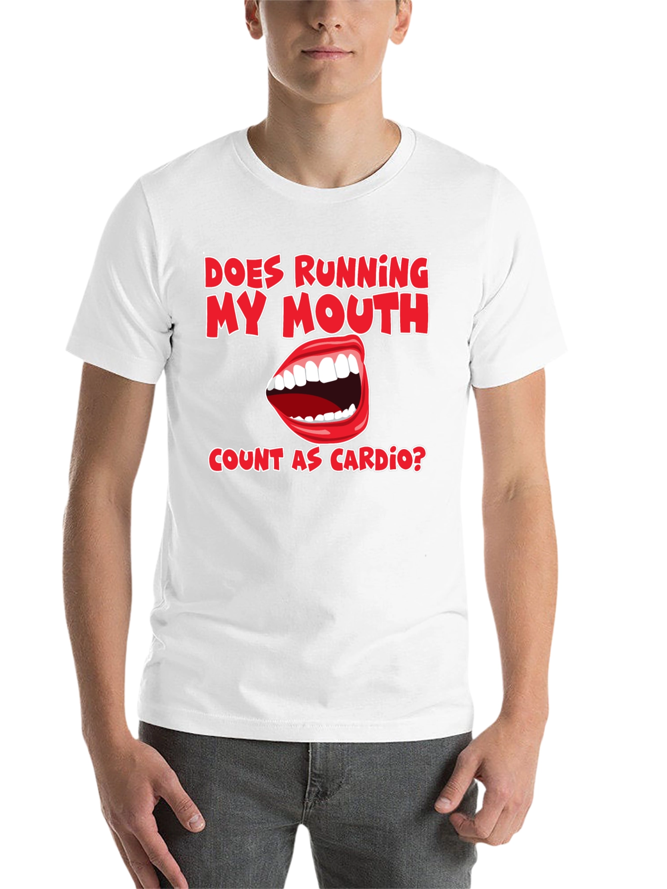 Black Funny Running My Mouth Cardio T-Shirt view 14