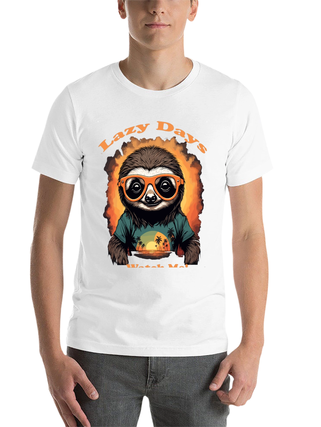 Black Lazy Days Sloth T-Shirt view 14