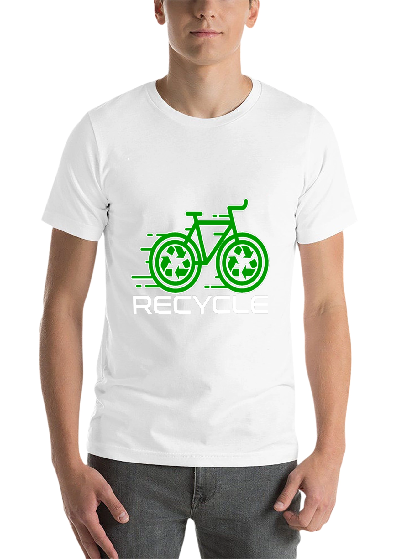 Black Recycle Bike T-Shirt - Eco-Friendly Design view 14