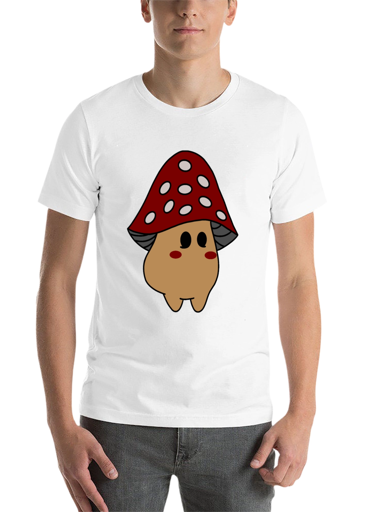 Black Mushroom Cartoon Graphic Tee view 14