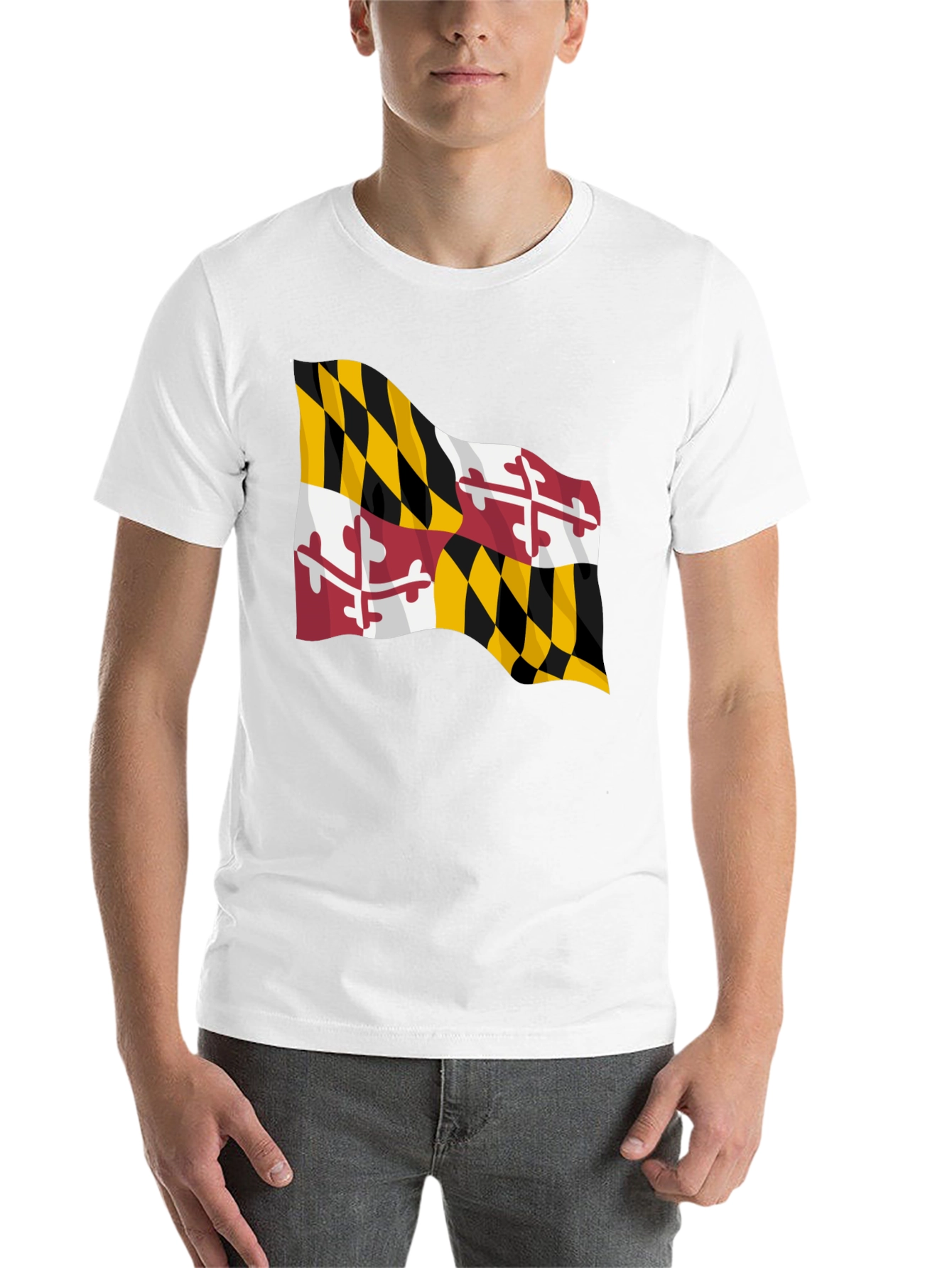 Black Maryland Flag Black T-Shirt view 14