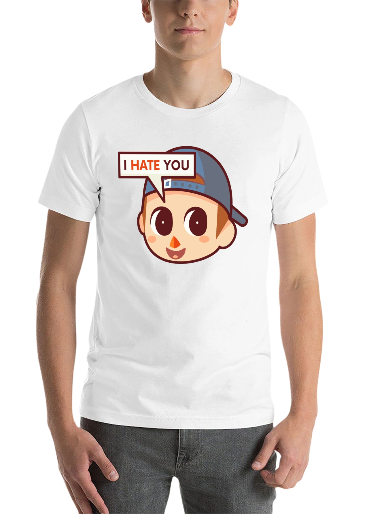 Black I Hate You Graphic Tee - Funny Novelty Shirt view 14