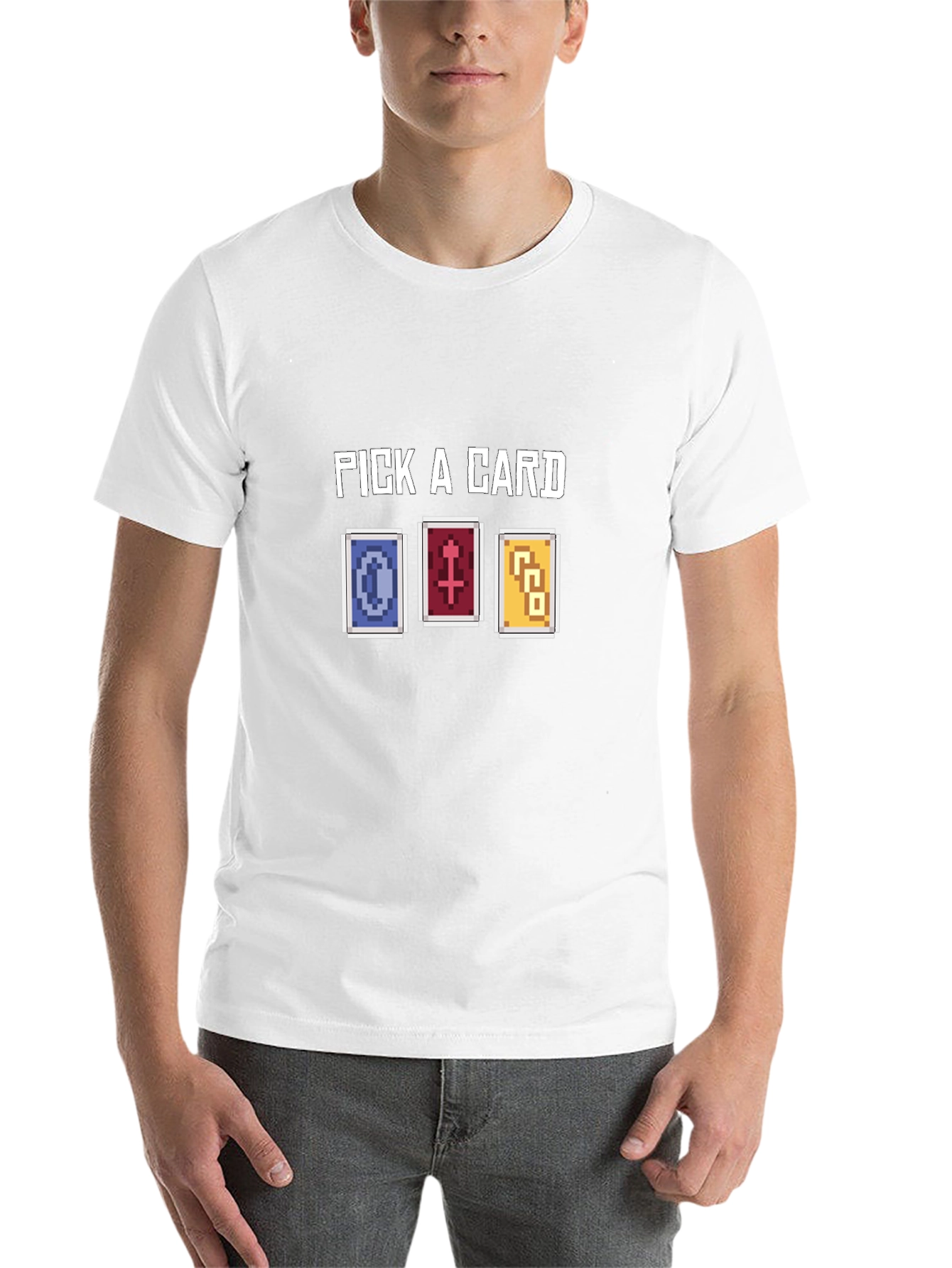 Black Pick A Card Graphic Tee - Pixelated Tarot Design view 14