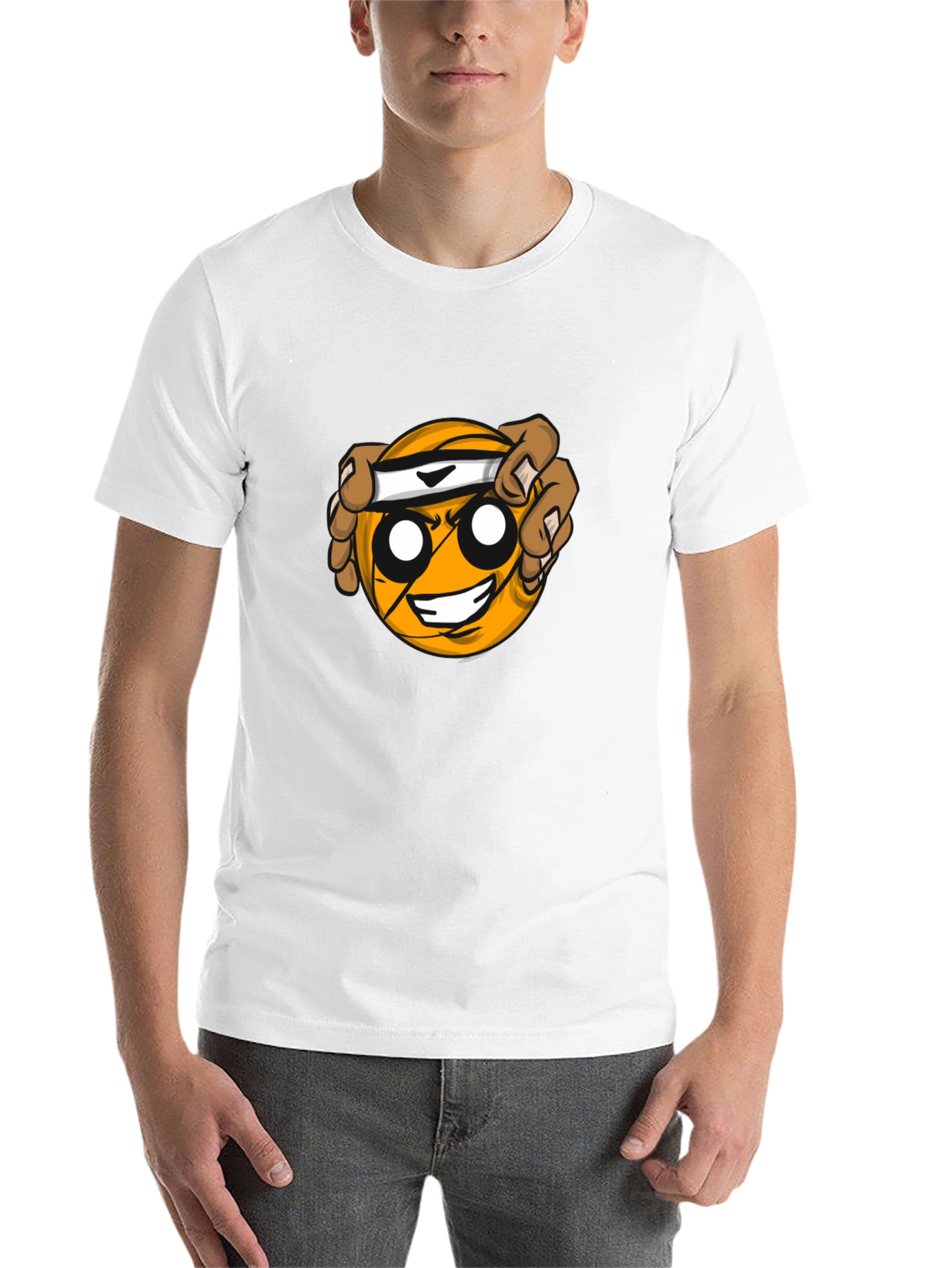 Black Funny Emoji Basketball Graphic Tee - Black view 14