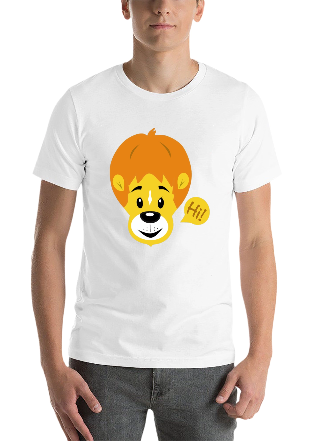 Black Cartoon Lion Graphic Tee - Black view 14