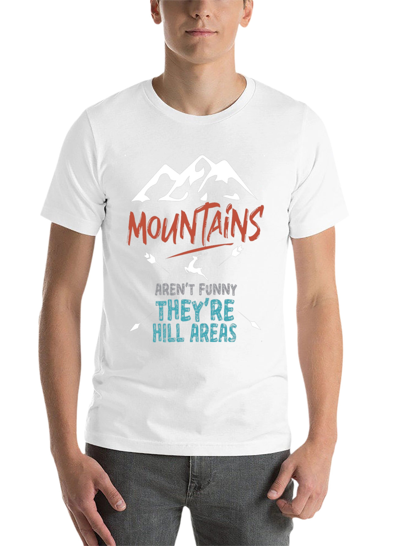 Black Mountains Aren't Funny Men's Black T-Shirt view 14