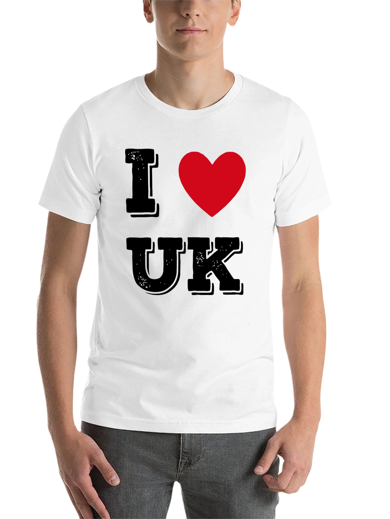 Black I Heart UK T-Shirt - Black Cotton Tee view 14
