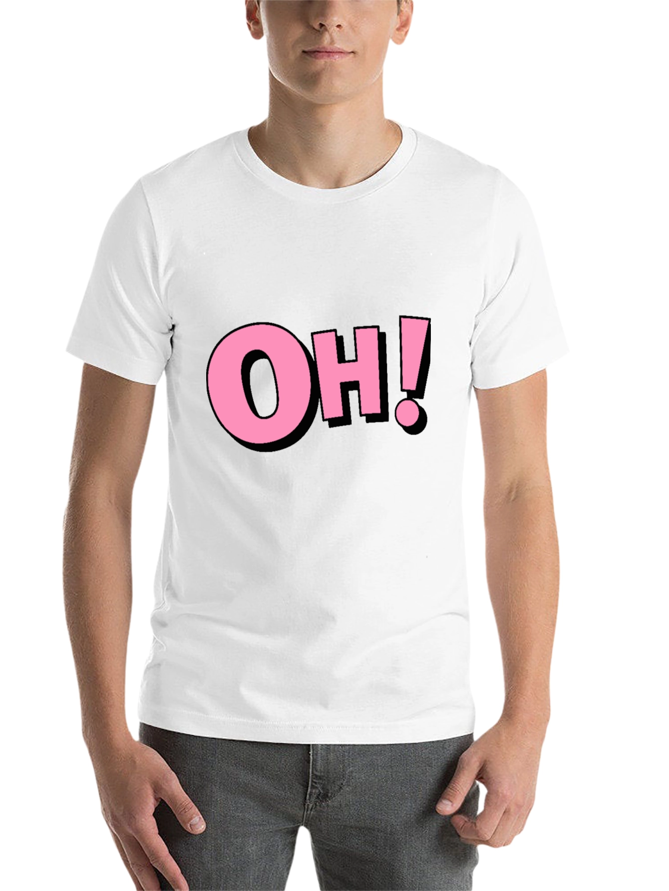 Black Pink "OH!" Graphic Black Cotton T-Shirt view 14