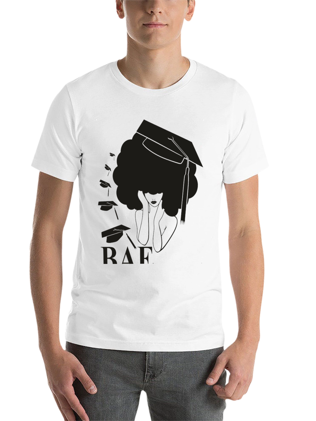 Black Graduation Afro T-Shirt - Black view 14