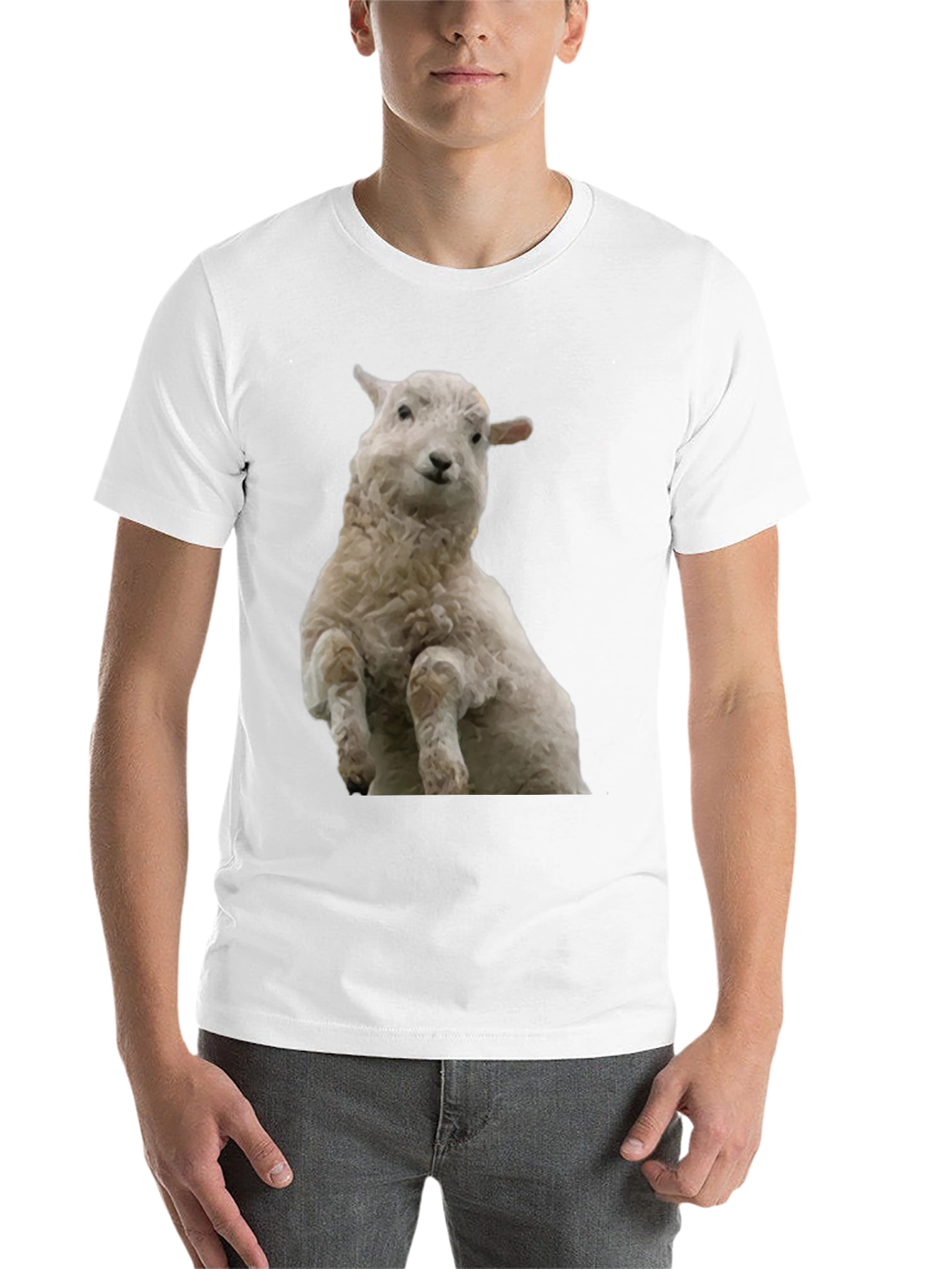 Black Black T-Shirt with Sheep Graphic view 14