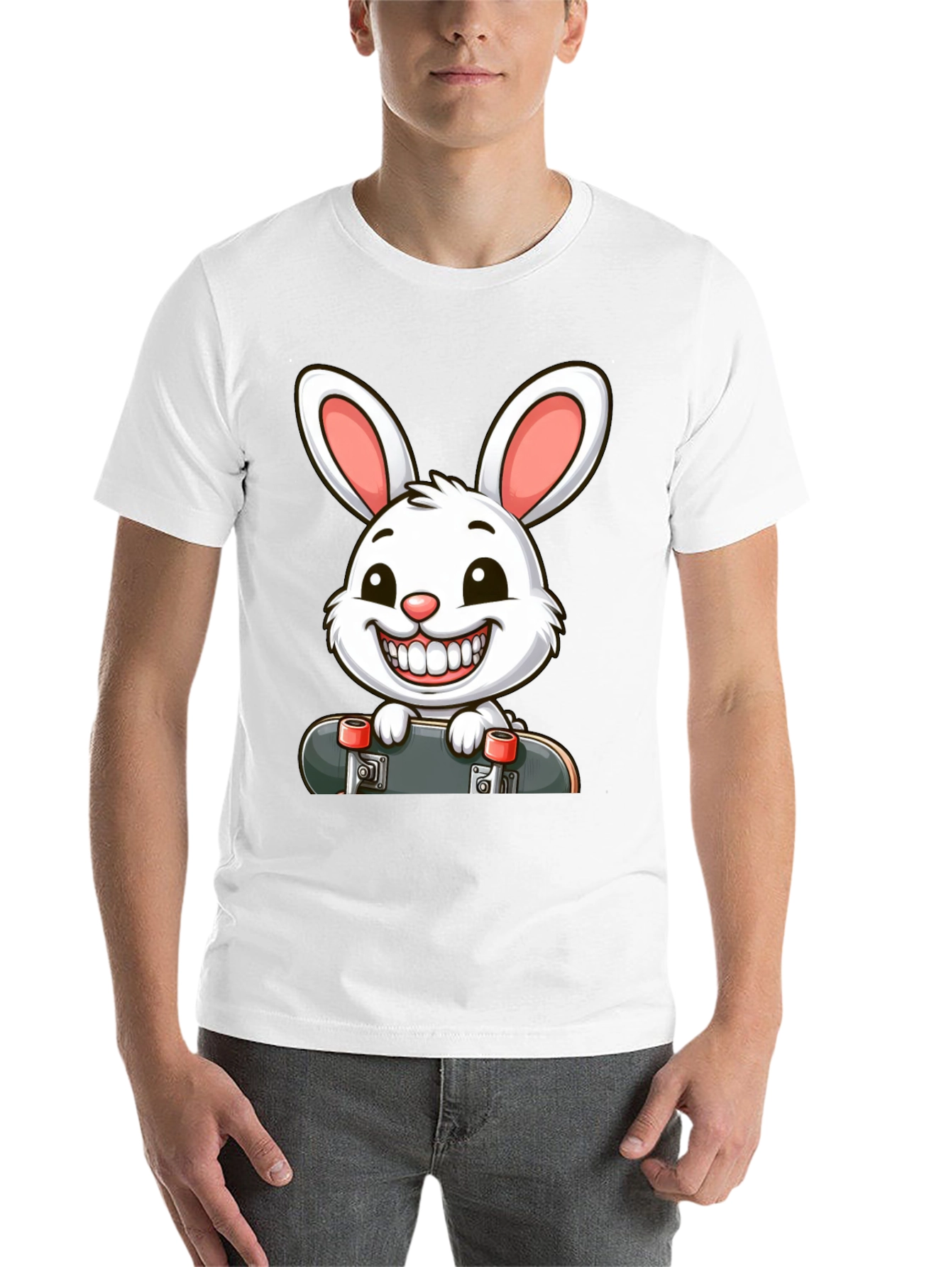 Black Rabbit Skateboard Graphic T-Shirt view 14