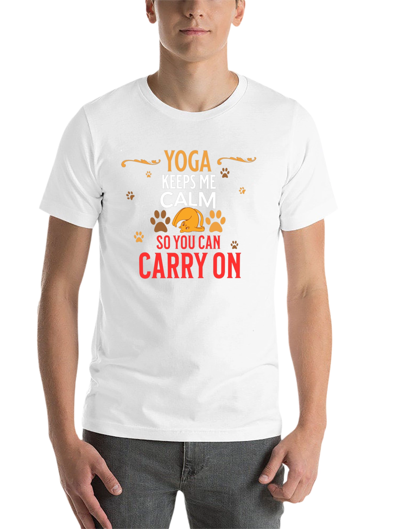 Black Yoga Keeps Me Calm Graphic T-Shirt view 14