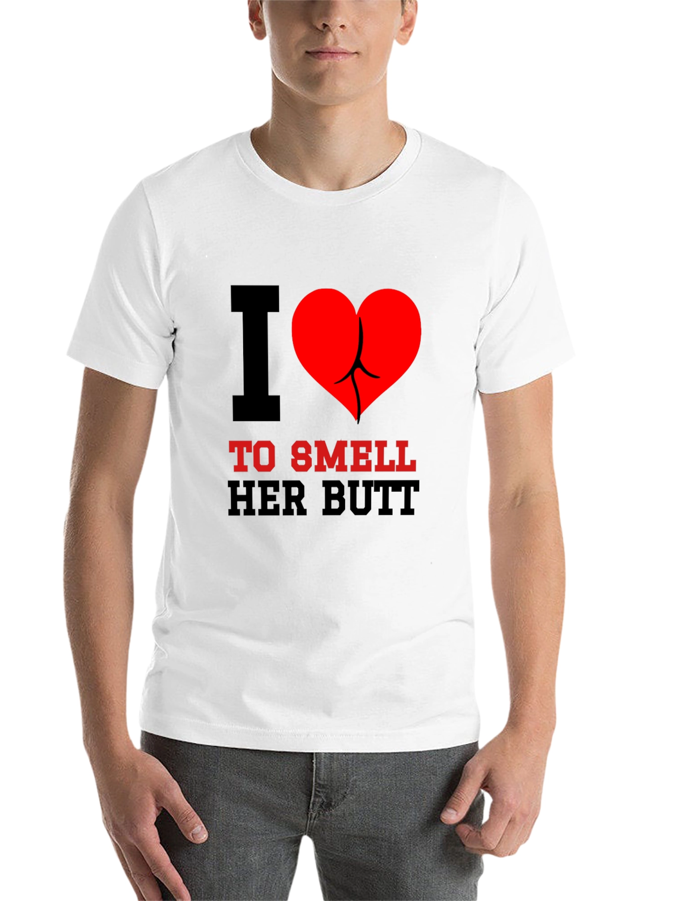 Black I Heart To Smell Her Butt Funny Graphic Tee view 14