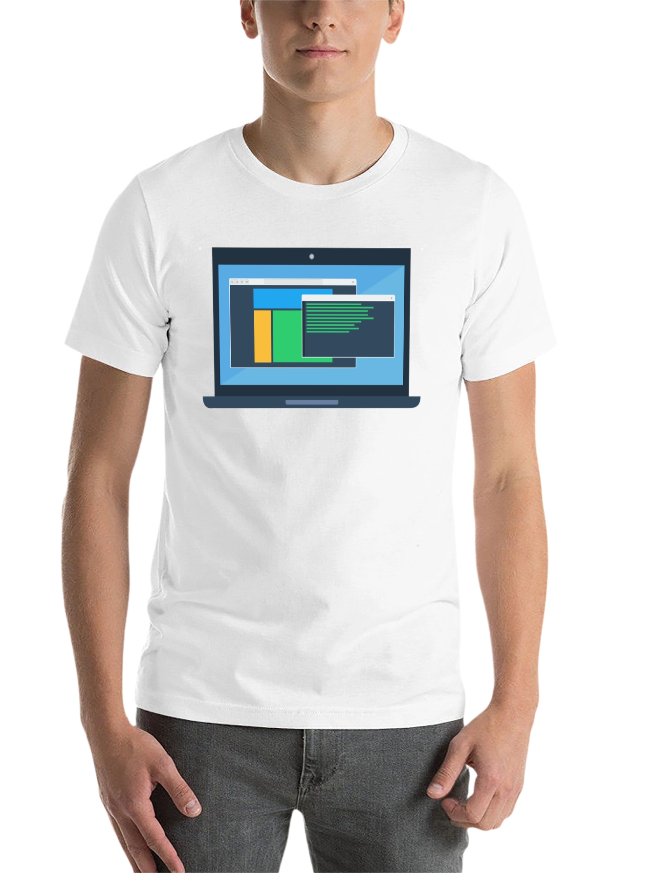 Black Programmer Laptop Graphic T-Shirt view 14