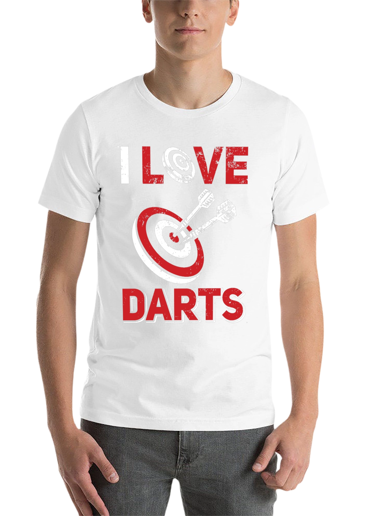 Black I Love Darts Graphic Tee - Black Cotton Casual Shirt view 14