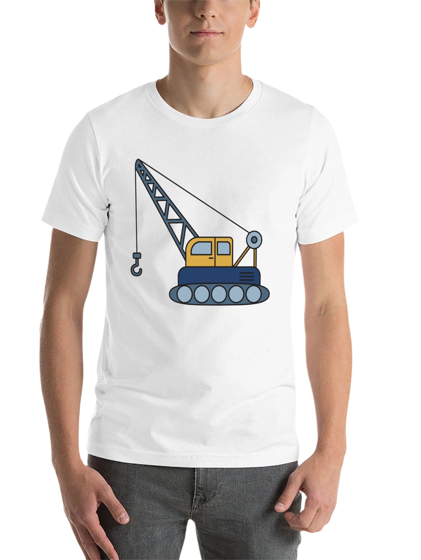 Black Crane Graphic T-Shirt - Construction Vehicle Tee view 14