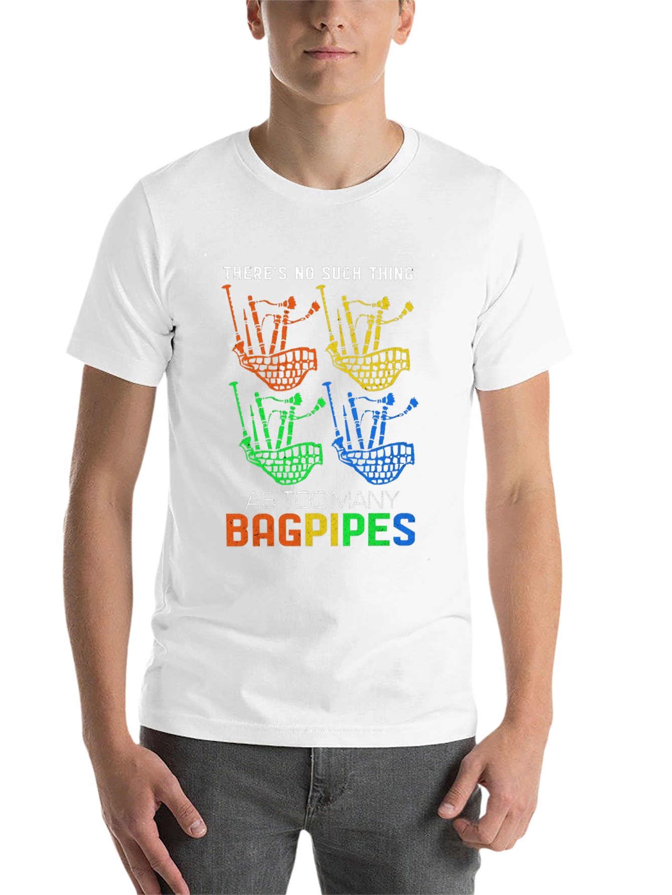 Black Bagpipes Graphic Tee - Too Many Bagpipes view 14