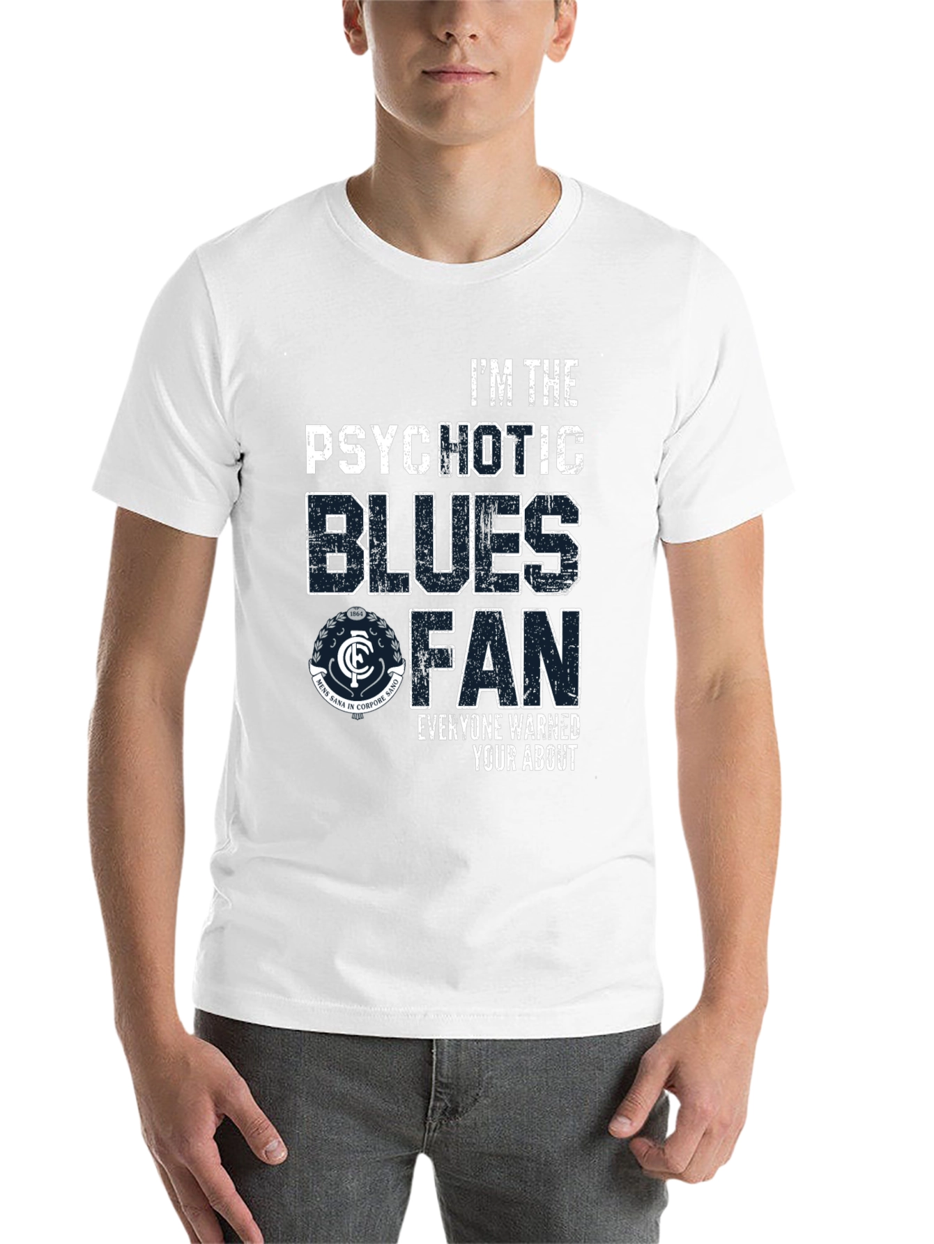 Black Psychotic Blues Fan T-Shirt - Carlton Football Club view 14