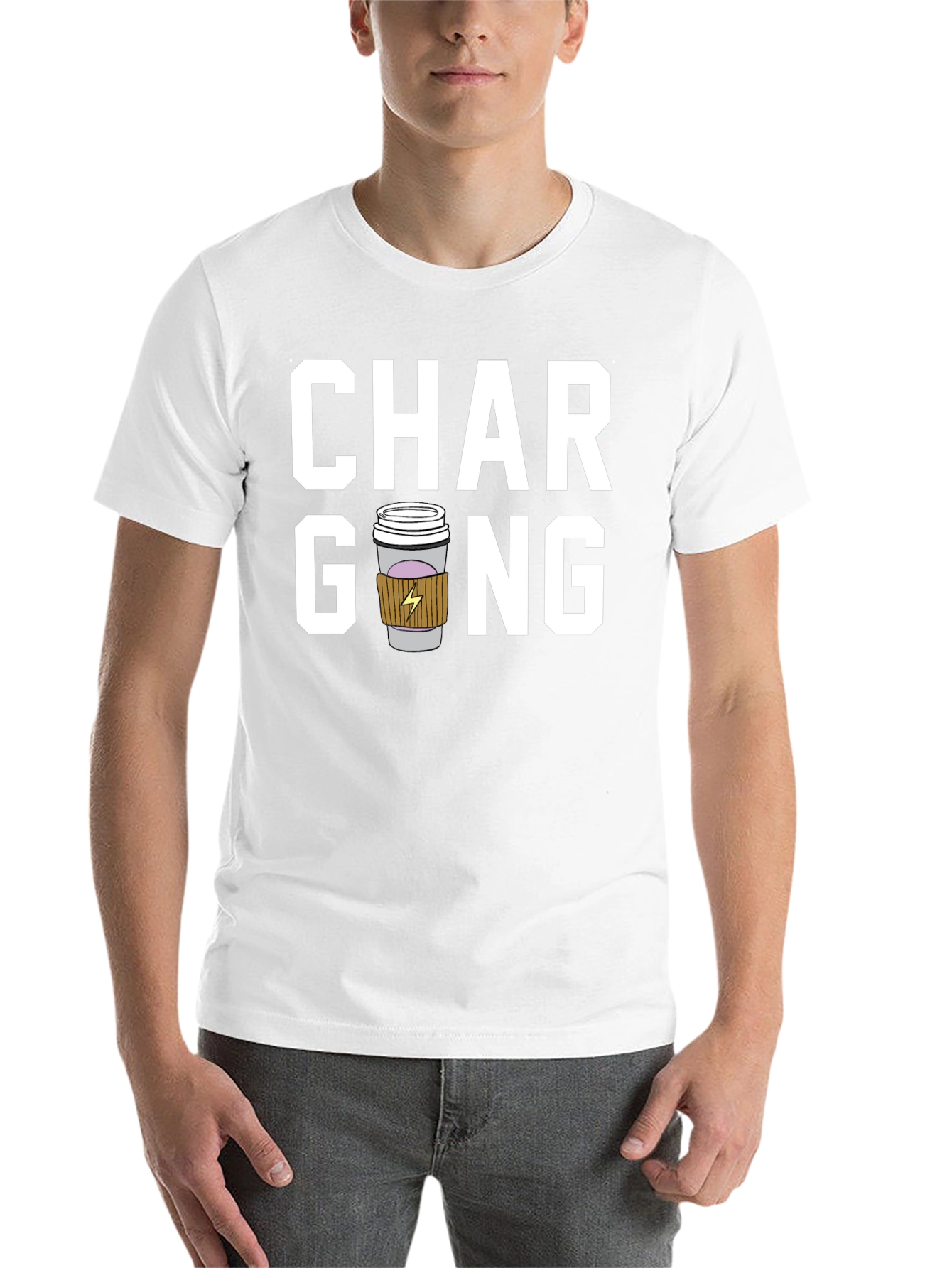Black Charging Coffee Graphic T-Shirt view 14