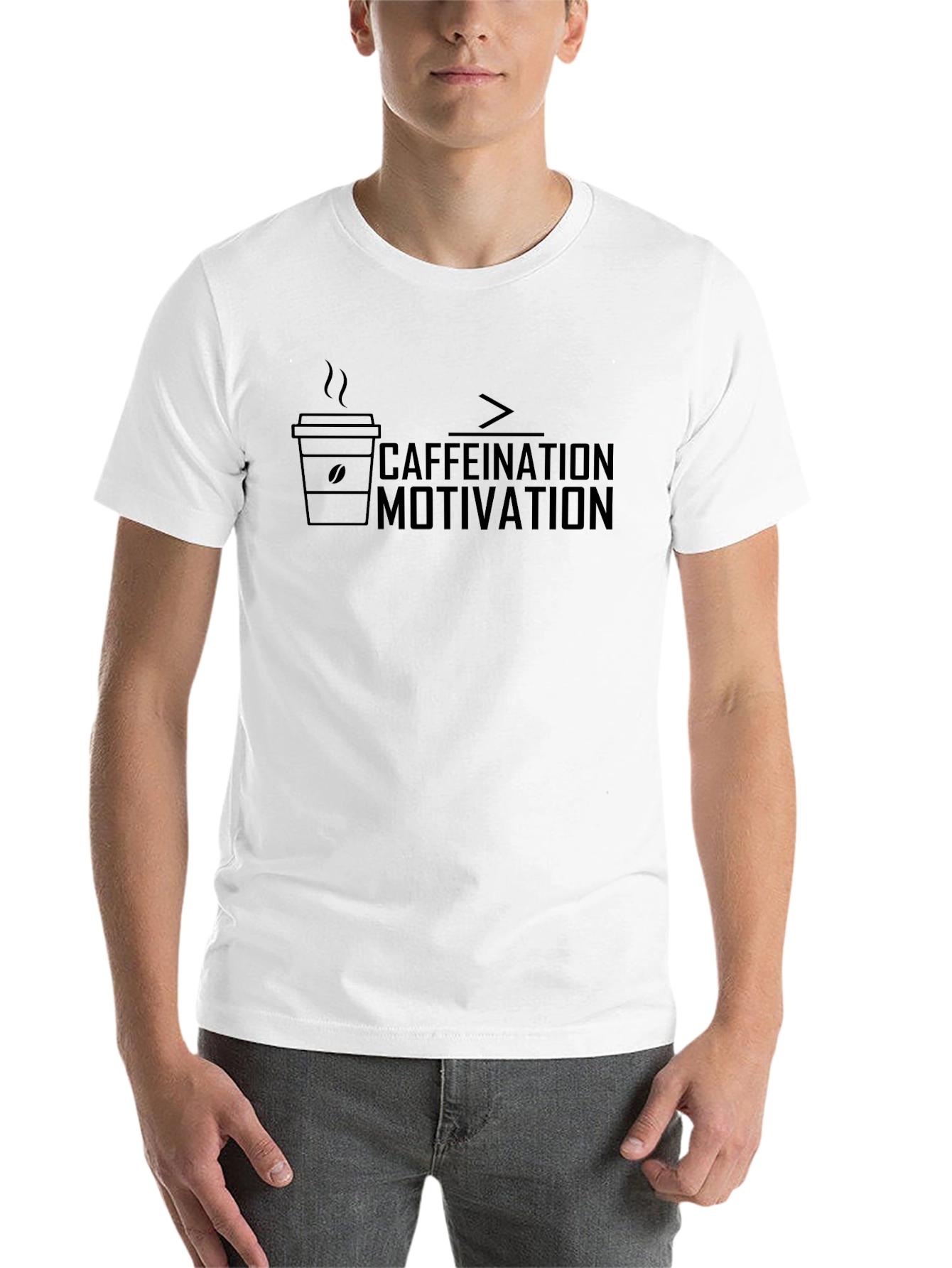 Black Caffeination Motivation Graphic Tee - Black view 14