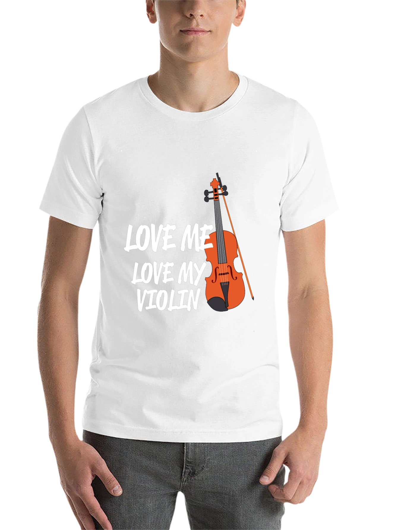 Black Love Me Love My Violin T-Shirt - Musician Tee view 14