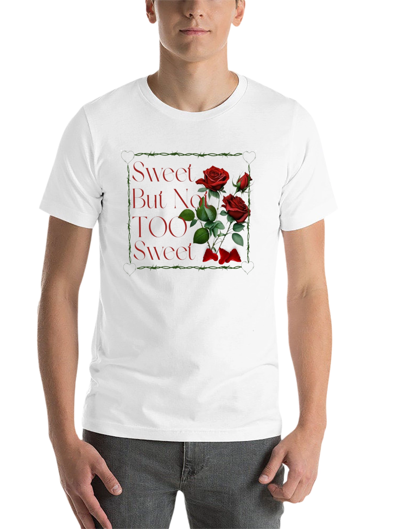 Black Sweet But Not TOO Sweet Roses Graphic T-Shirt view 14