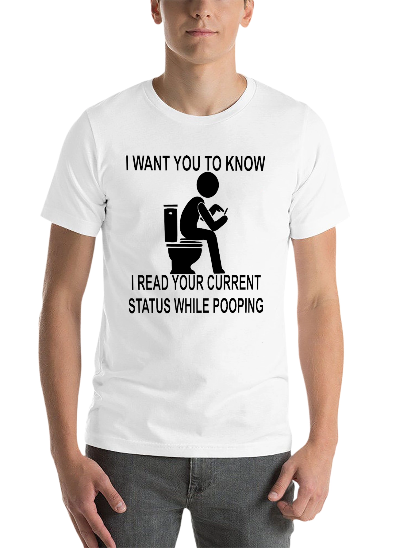 Black Funny Toilet Humor T-Shirt - Read Your Status view 14