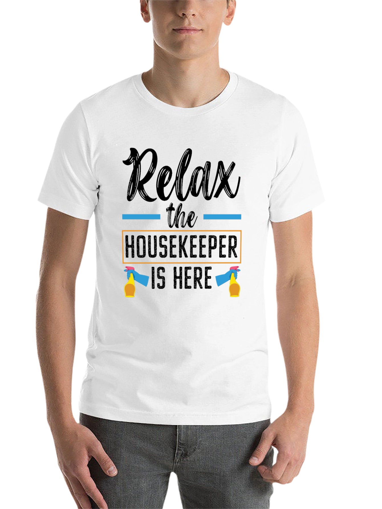 Black Relax Housekeeper T-Shirt - Cleaning Humor Tee view 14