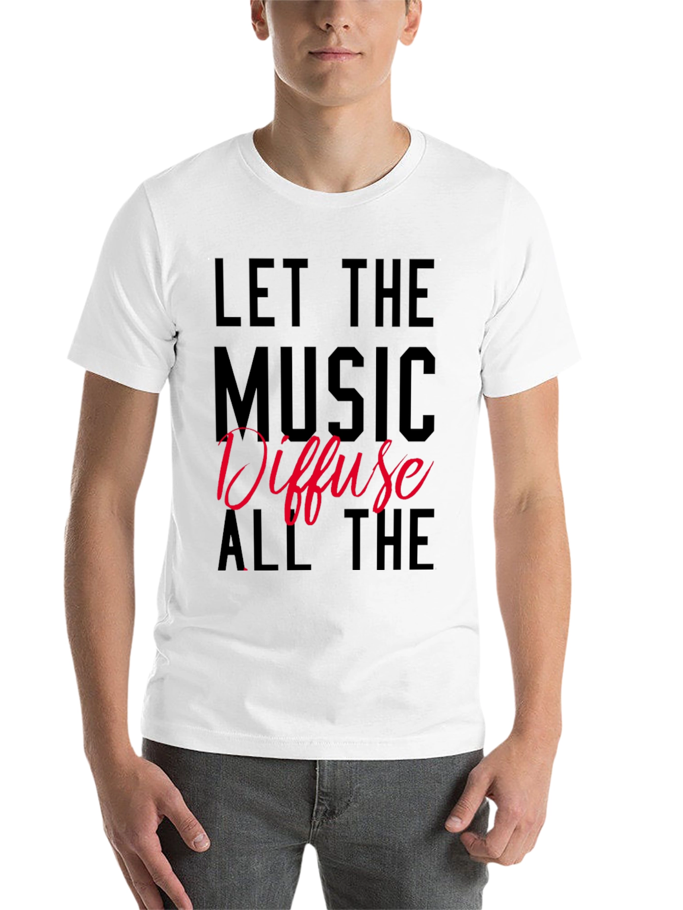 Black Let the Music Diffuse T-Shirt view 14