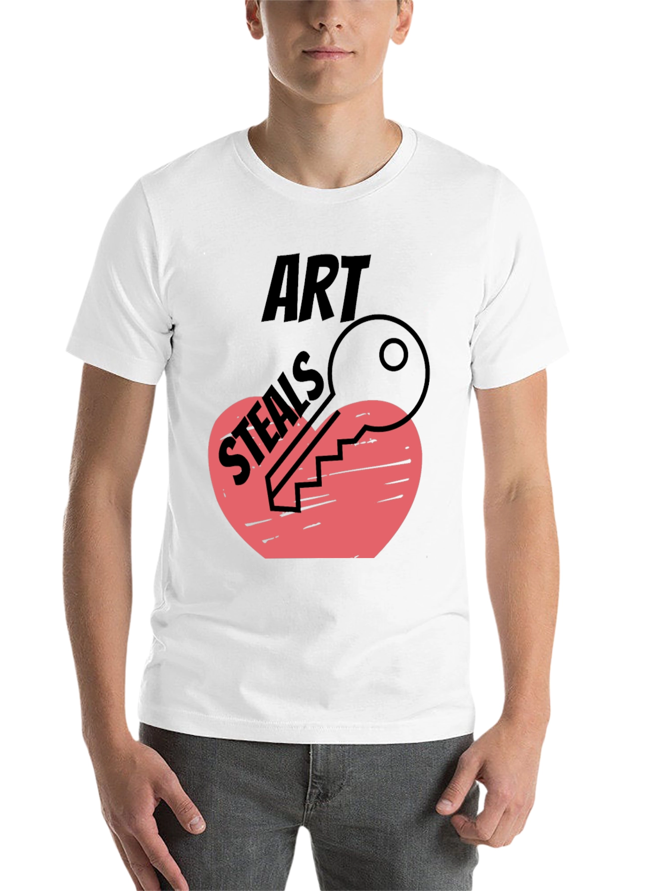 Black Art Steals Heart Key Graphic Tee view 14