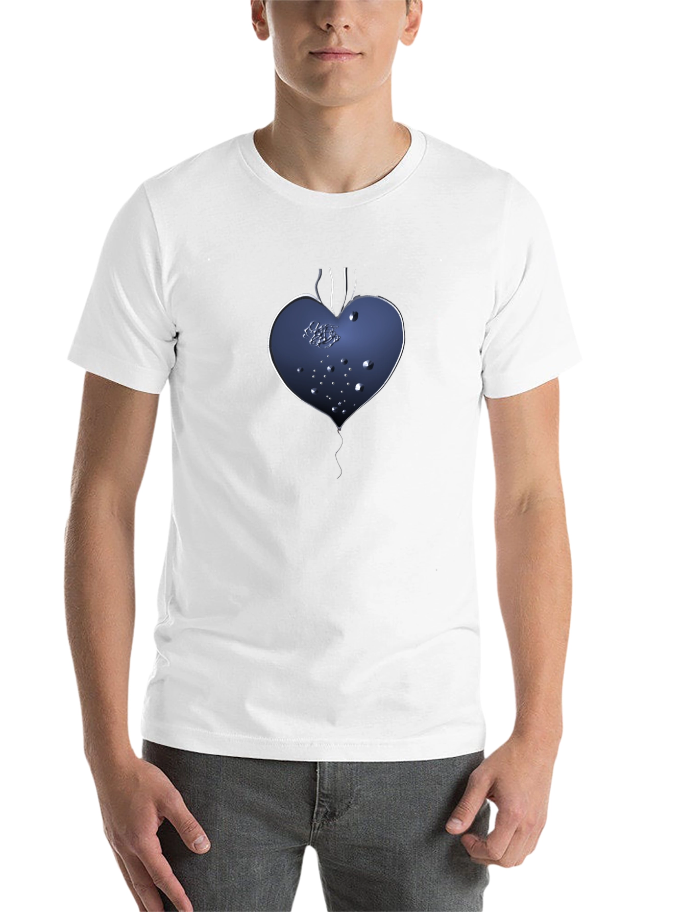 Black Abstract Heart Graphic Tee - Men's Black Shirt view 14