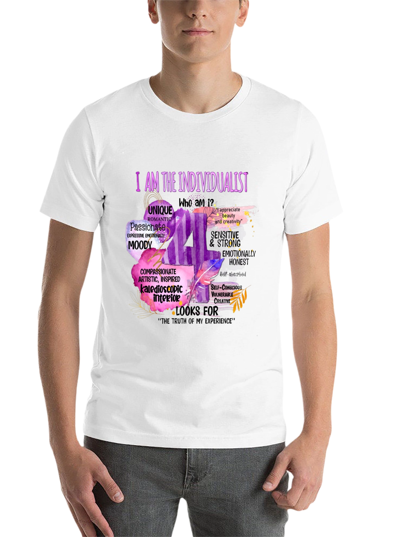 Black Individualist Graphic T-Shirt - Express Yourself! view 14