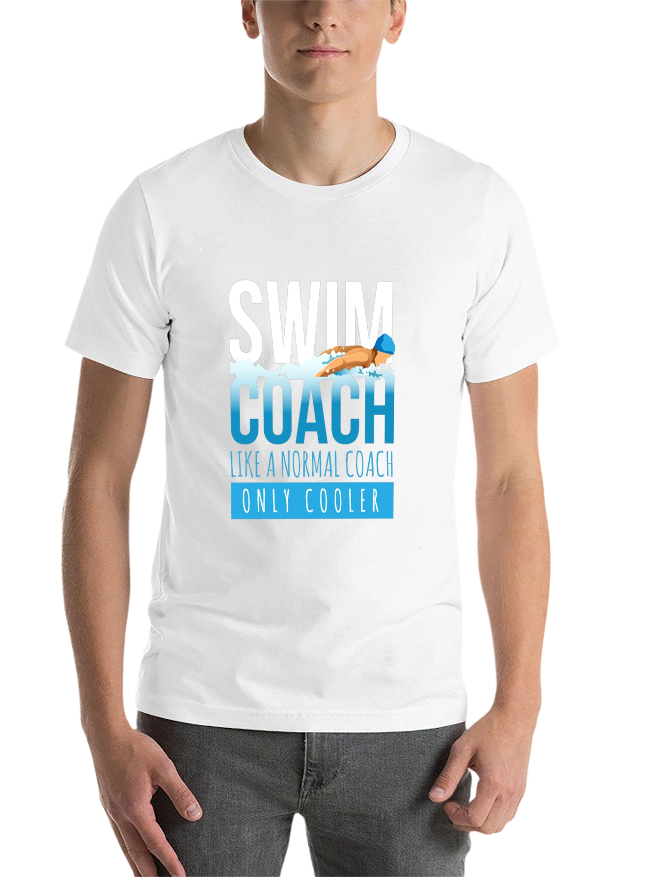 Swim Coach Graphic T-Shirt - Cool Coaching Apparel - 14