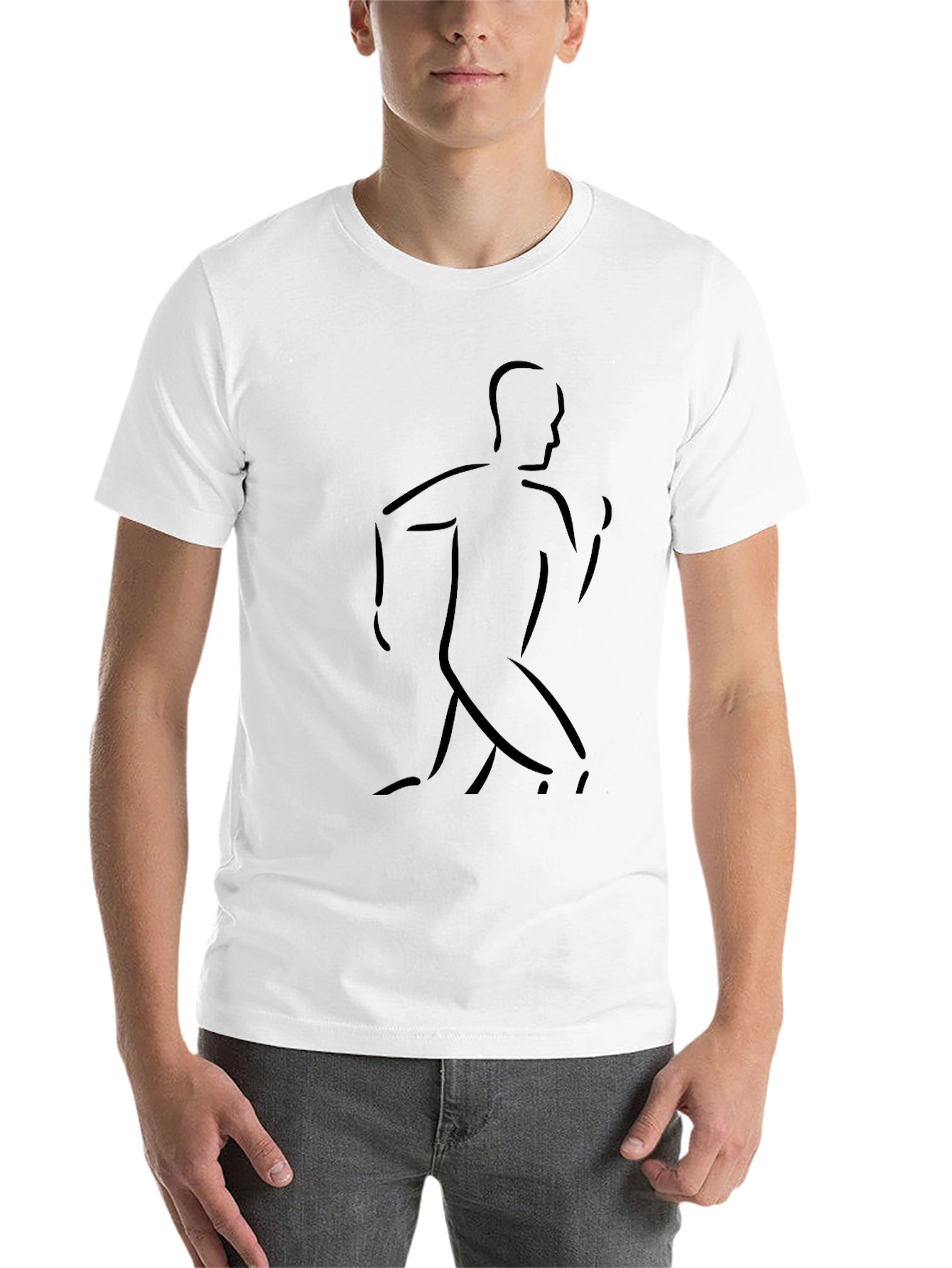 Black Men's Running Silhouette Graphic Tee - Black view 14