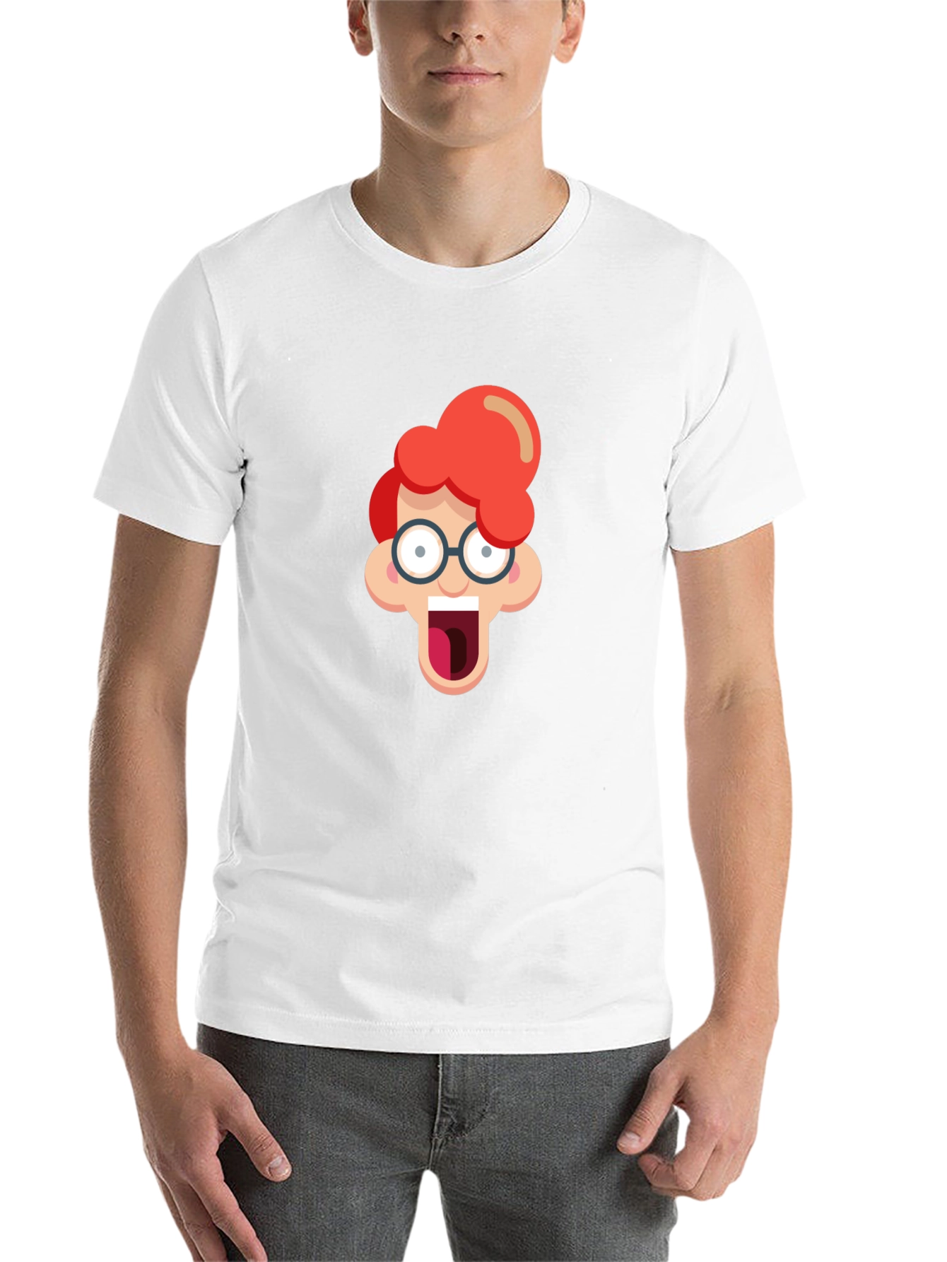 Black Cartoon Nerd Graphic T-Shirt view 14