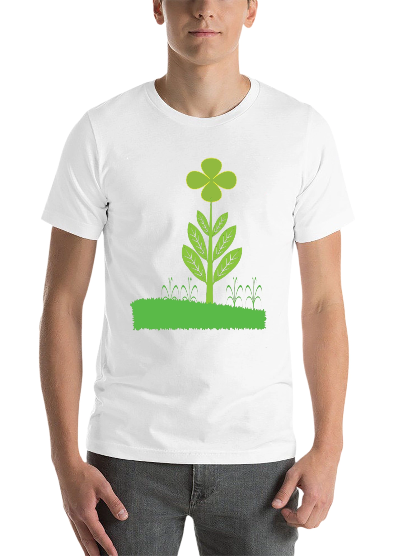 Black Clover Plant Graphic T-Shirt - Black Cotton Blend view 14