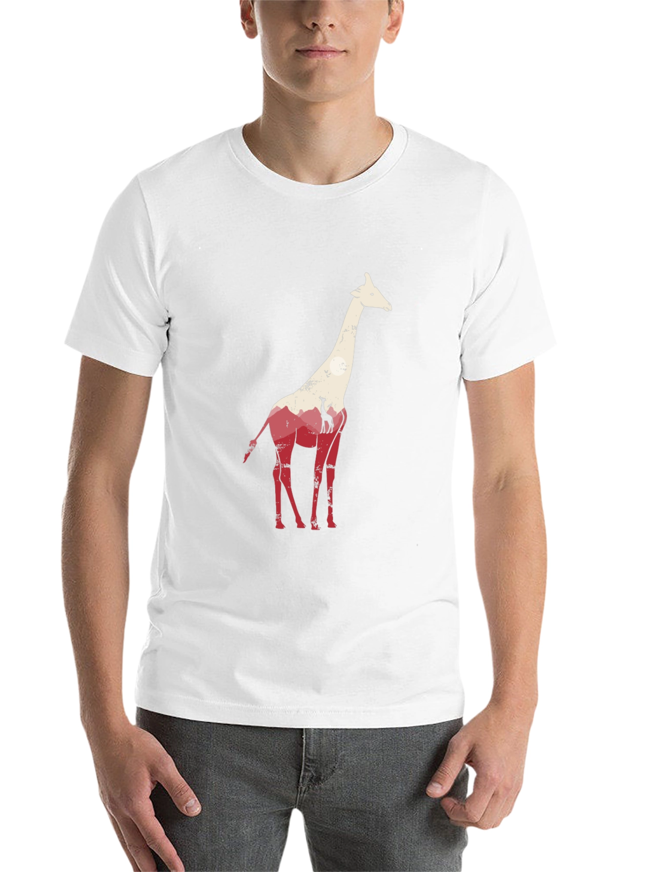 Black Giraffe Graphic Tee - Unique Animal Silhouette T-Shirt view 14