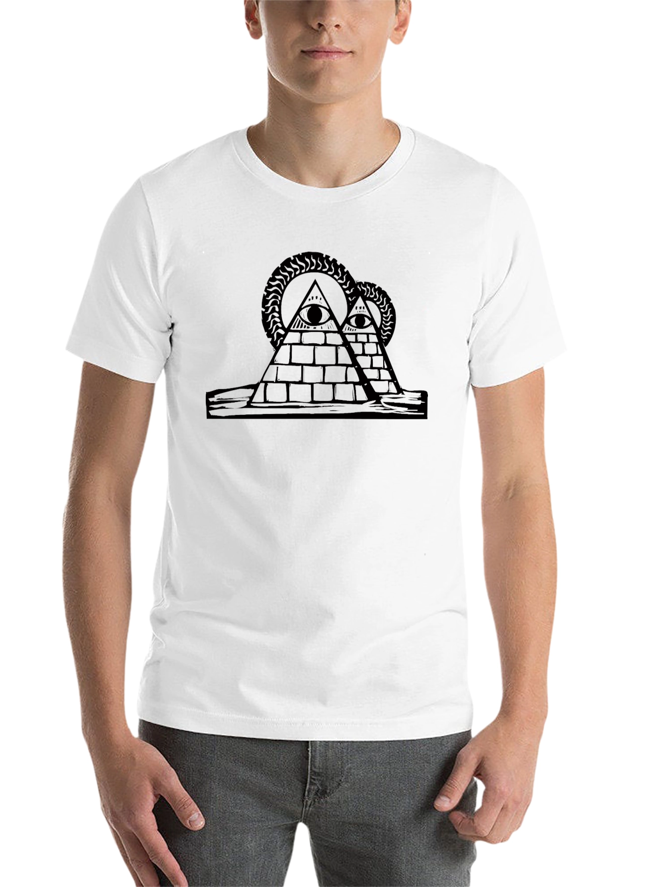 Black Illuminati Pyramid T-Shirt - All Seeing Eye Tee view 14