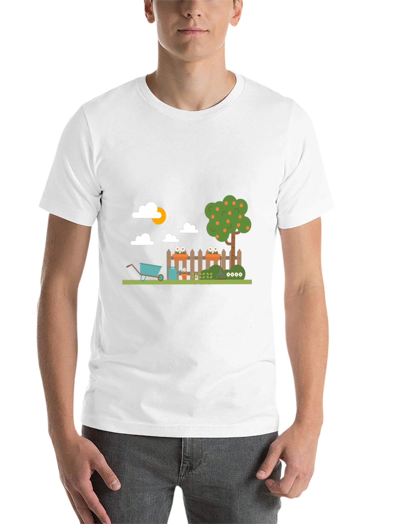 Black Gardening Fun Graphic Tee - Black Cotton Casual view 14