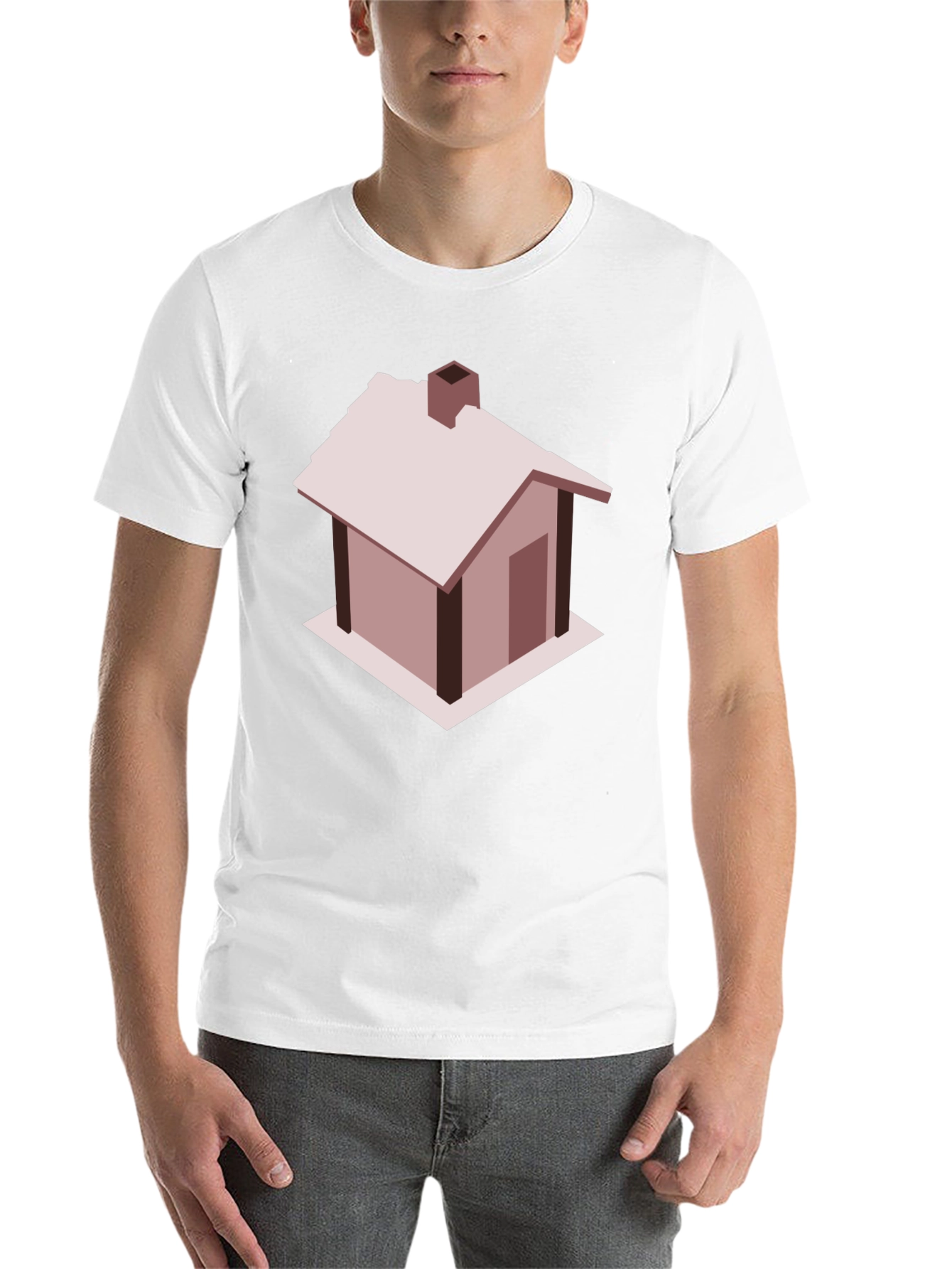 Black Isometric House Graphic Tee - Modern Minimalist Design view 14