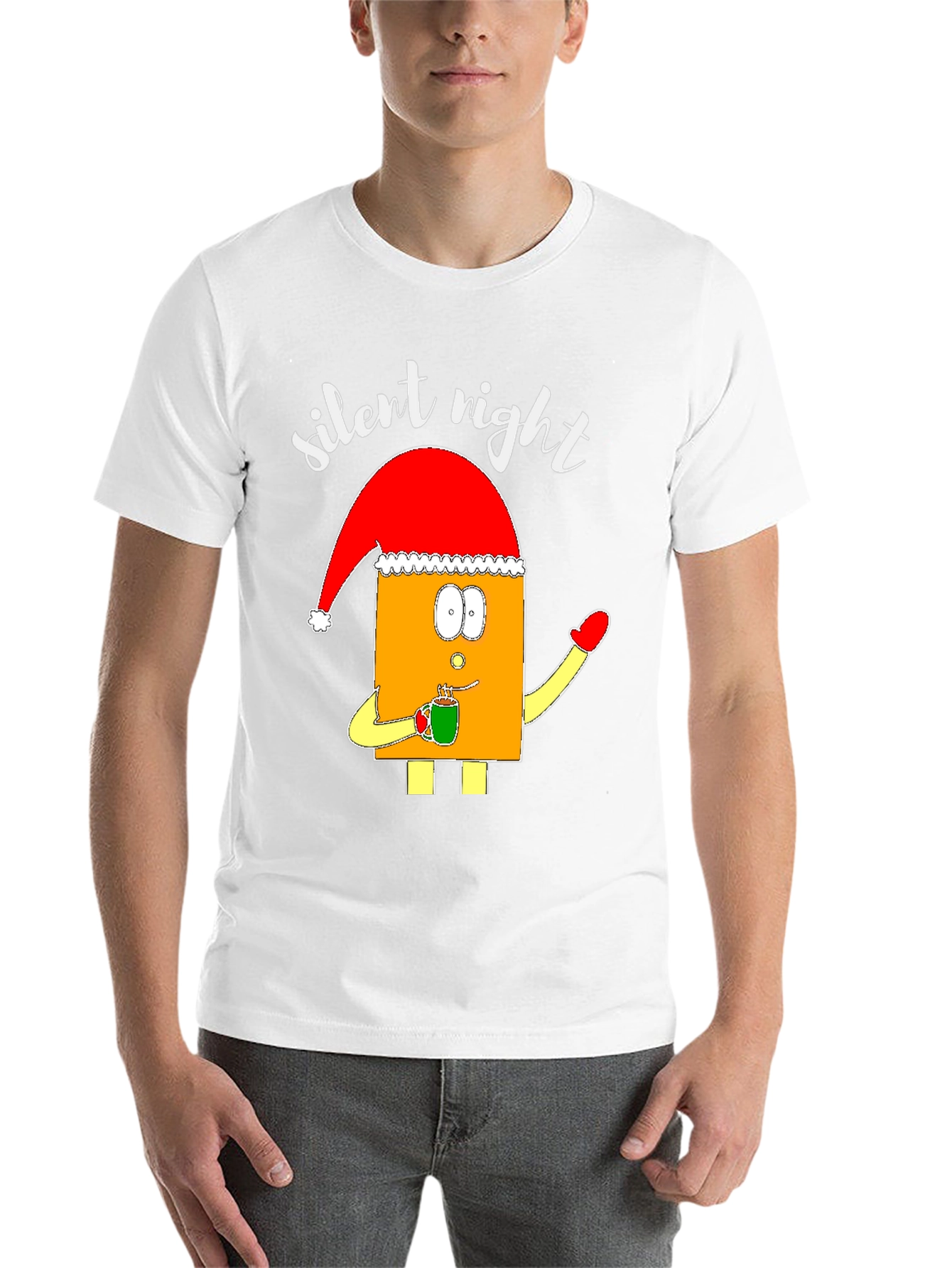 Black Silent Night Christmas Graphic Tee view 14