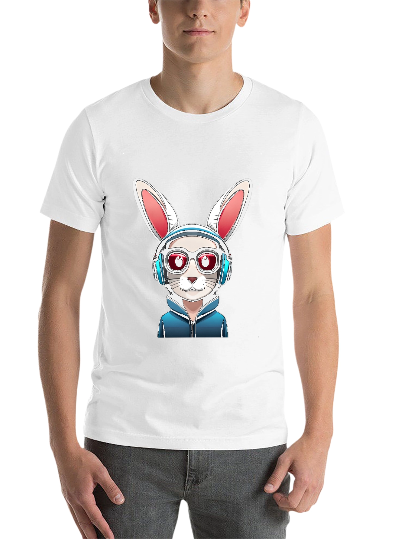 Black Cool Rabbit Graphic Tee - Urban Style view 14